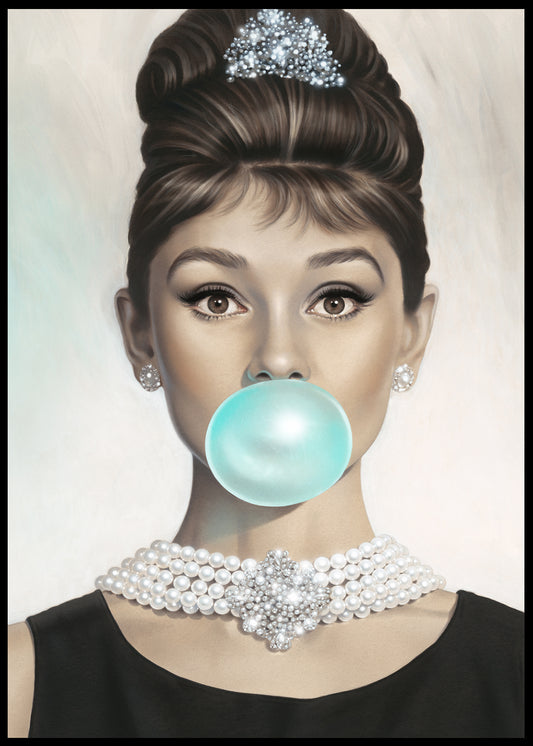 Audrey Hepburn Kaugummi Poster